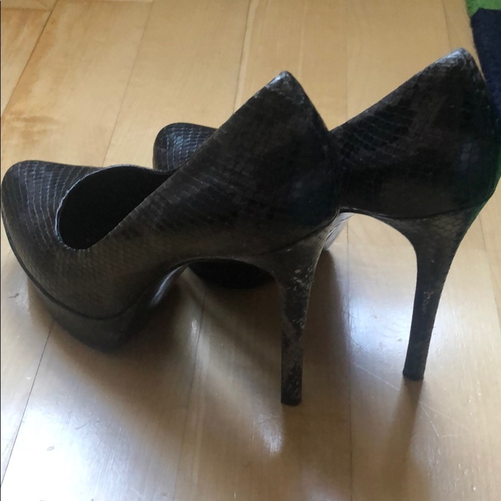 Vera Wang Lavender Sexy Platform Python Heels - image 3